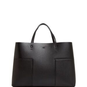 Tory Burch Block T Black Leather Tote